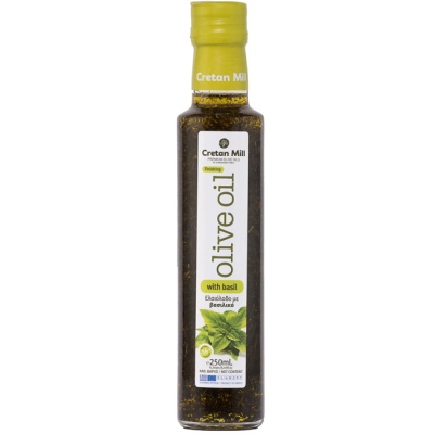 Масло оливковое нерафинированное с базиликом 250 мл Cretan Mill
