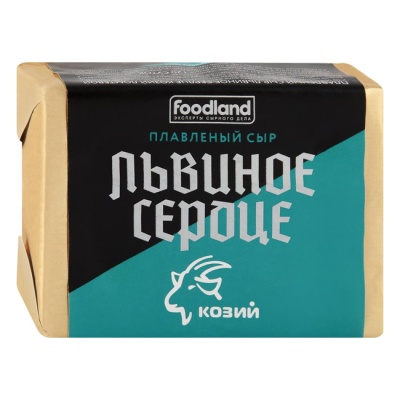 Сыр с козьим молоком плавленый Львиное сердце (брусок) 90 г Foodland