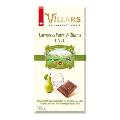 Молочный шоколад с грушевым бренди 100 г Villars