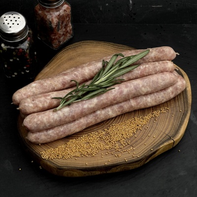 Колбаски "С индейкой и французской горчицей" (весовые) охлажденные тонкие