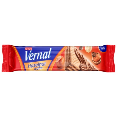 Вафли "Вернал" cо вкусом фундука покрытые молочным шоколадом 28 г Farmand