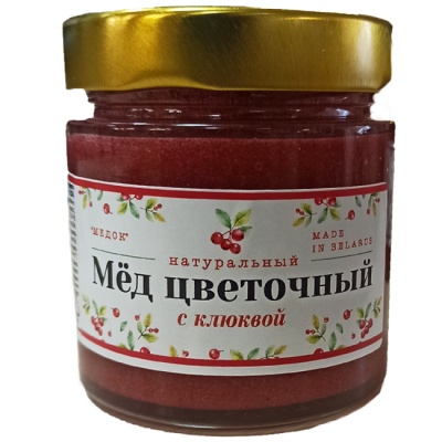 Мед натуральный с клюквой 250 г