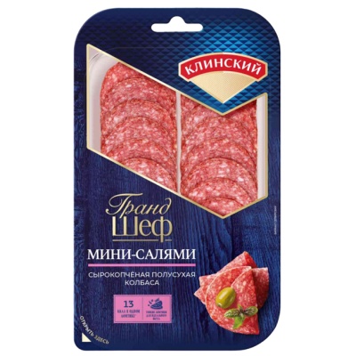 Колбаса сырокопчёная Мини-салями (нарезка) 95 г Грандшеф