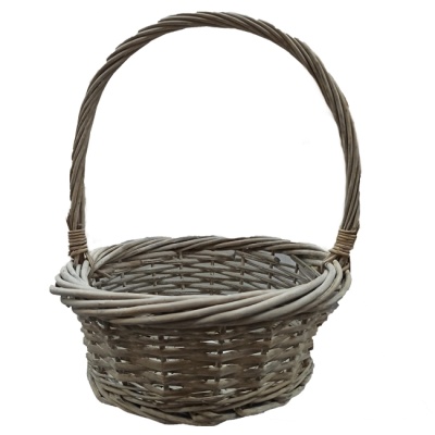 Корзина круглая d=29 см (средняя) серая