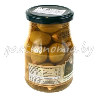 Оливки зелёные с миндалём 360 г Mylos plus