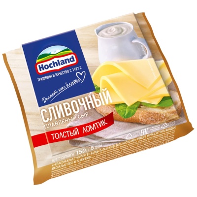 Сыр плавленый Сливочный (слайсы) 150 г Hochland