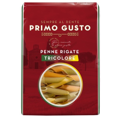 Макароны "Пенне Ригате" (с томатами и шпинатом) 500 г Primo Gusto